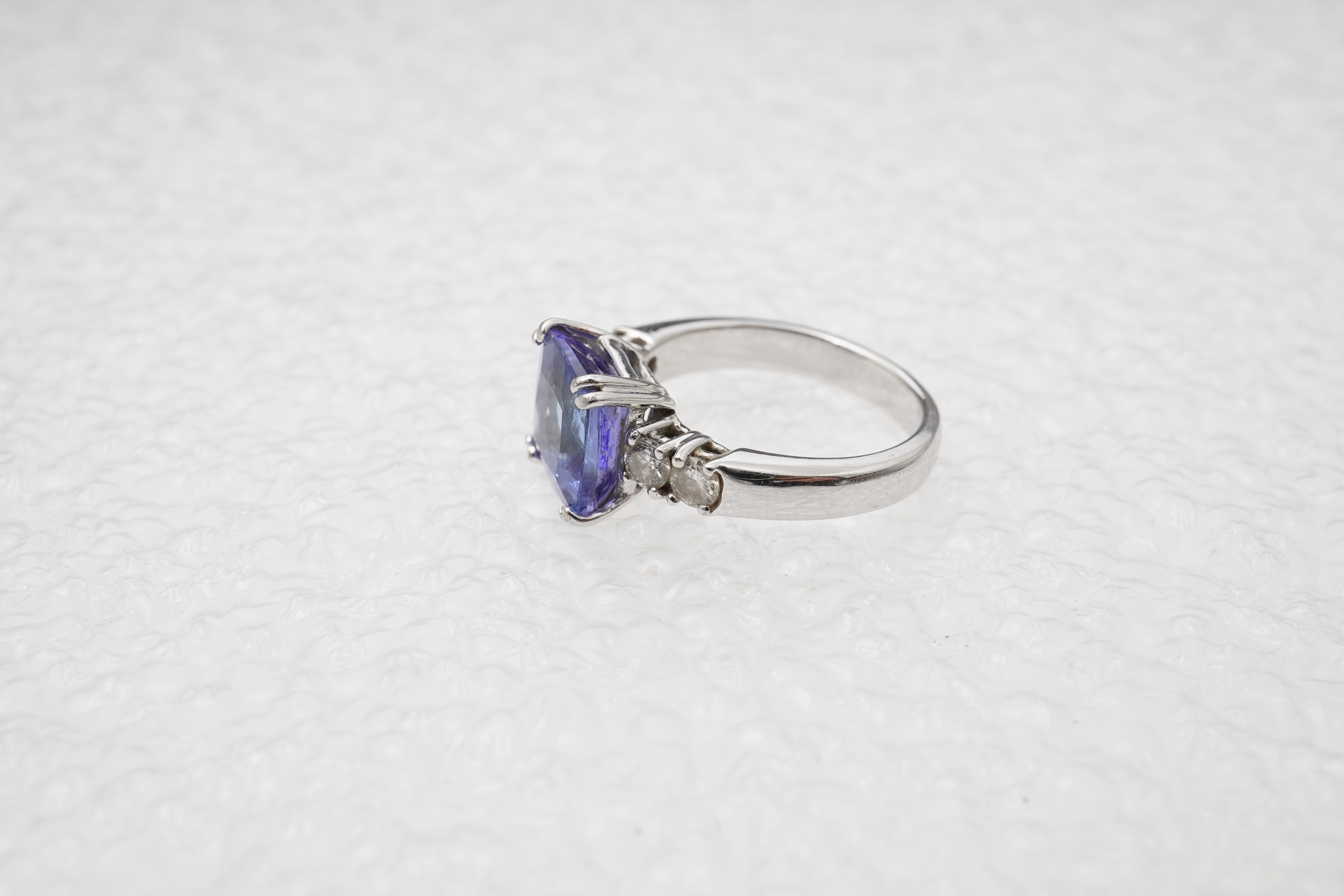 A tanzanite and diamond ring